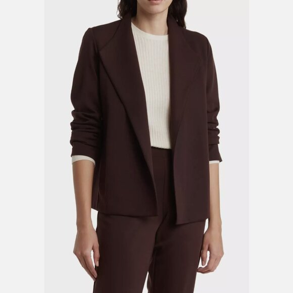 Eileen Fisher Cassis Ponte Long Sleeve Open Front Jacket